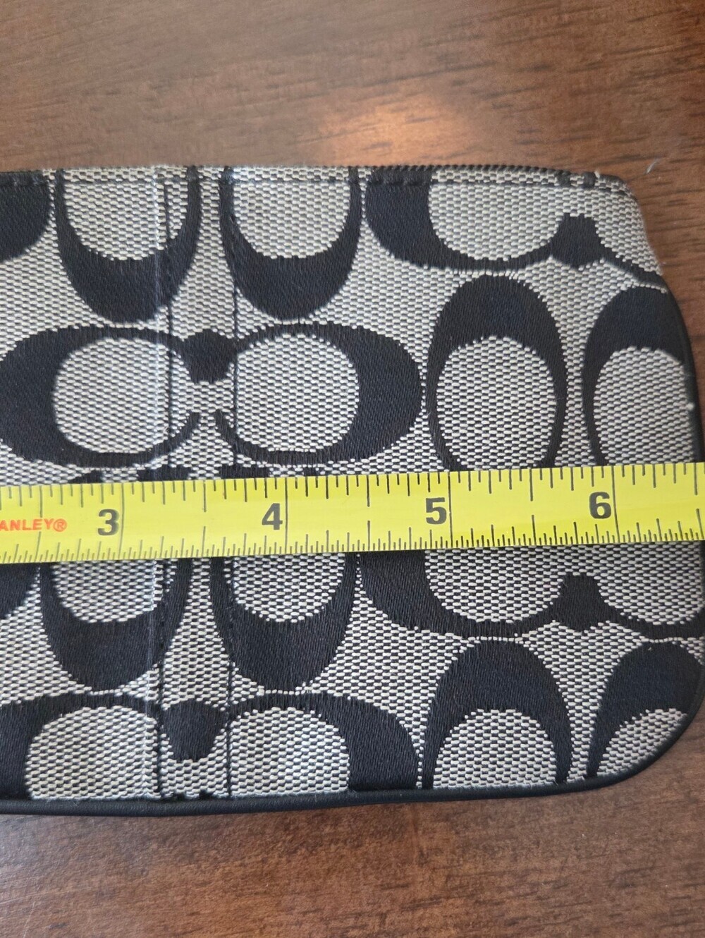 Coach Y2K Signature Skinny Monogram Canvas Wristlet Black Gray - Picture 7 of 8